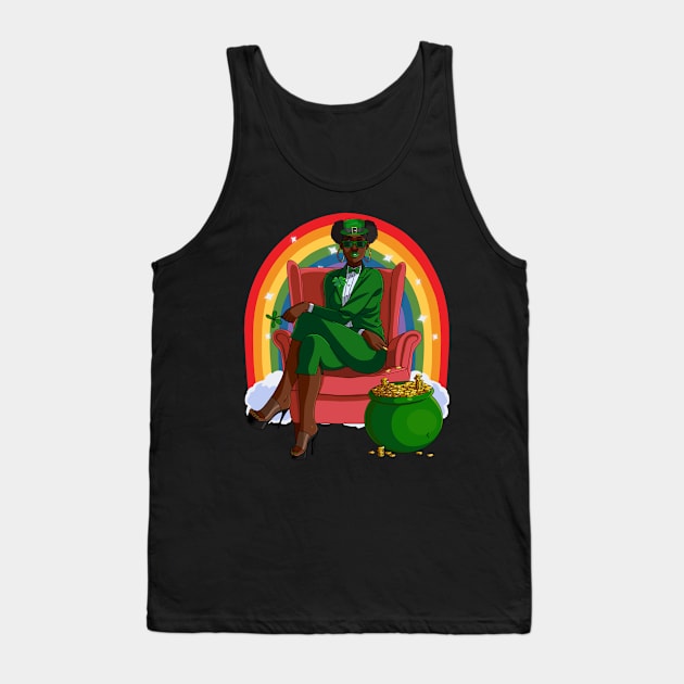 African American Female Leprechaun St. Patrick's Day Tank Top by Noseking